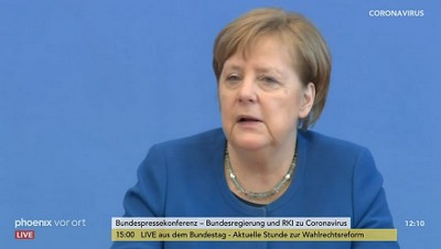 Bundeskanzlerin Angela Merkel (CDU) während der Bundespressekonferenz