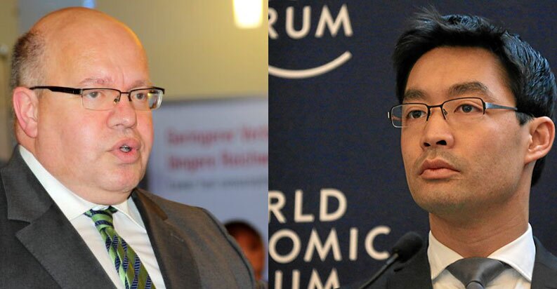 Energiewendebremser 2012: Der damalige Umweltminister Peter Altmaier (CDU) und Wirtschaftsminister Phillip Rösler (FDP). Quelle Wikipedia Energiewendebremser 2012: Der damalige Umweltminister Peter Altmaier (CDU) und Wirtschaftsminister Phillip Rösler (FDP). Quelle Wikipedia